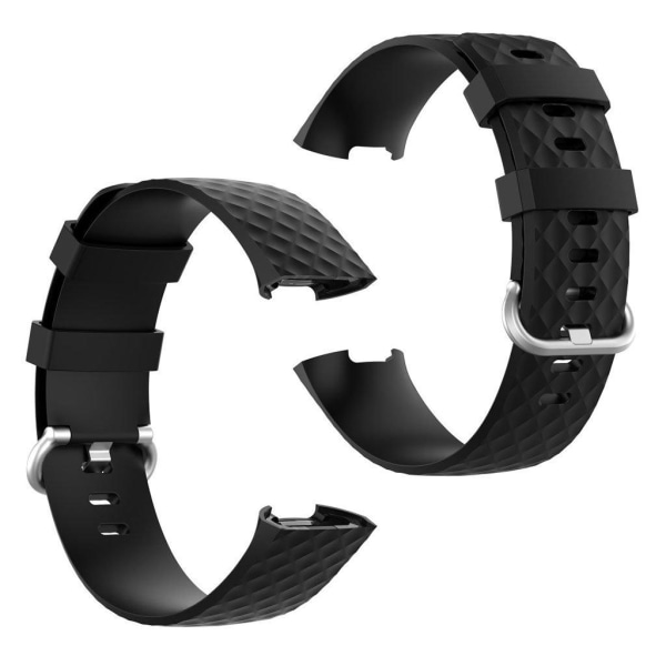 Fitbit Charge 3 / 4 hållbar klockarmband - svart Svart