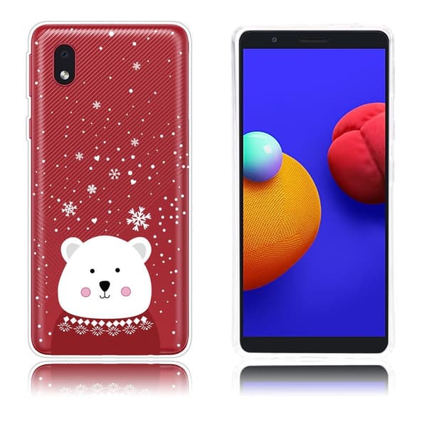 Christmas Samsung Galaxy A01 Core fodral - isbjörn with Sweater Vit