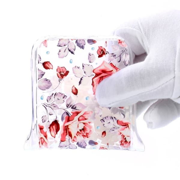 Huawei Honor 7A mobilskal silikon tryckmönster - Röd blommor Röd
