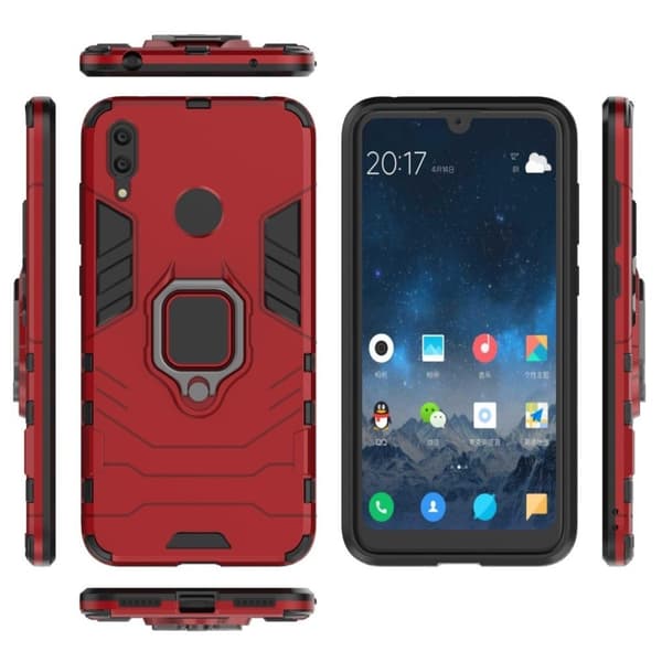 Huawei Y7 2019 rengaspidike  hybrid suojakotelo  - Punainen Red