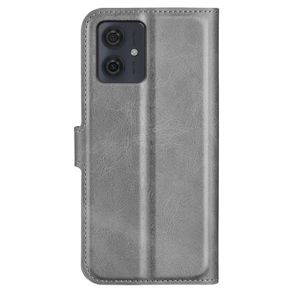 Lompakko Nahkakotelo For Motorola Moto G54 - Harmaa Silver grey