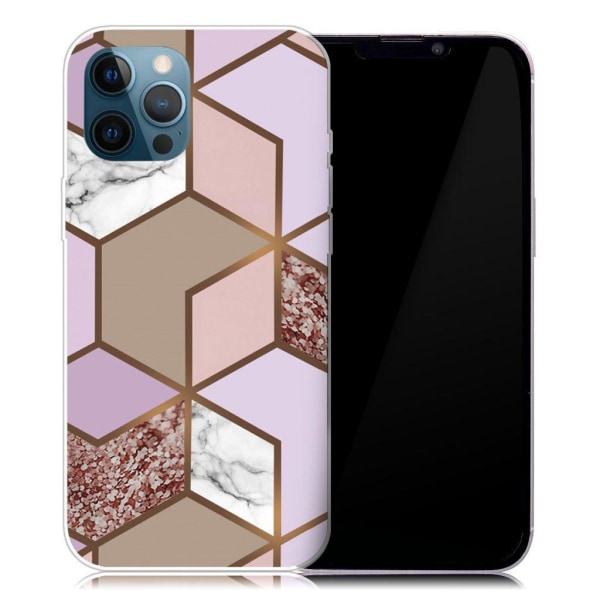 Marble design iPhone 13 Pro cover - Guldfarvet Frodig Flise Multicolor