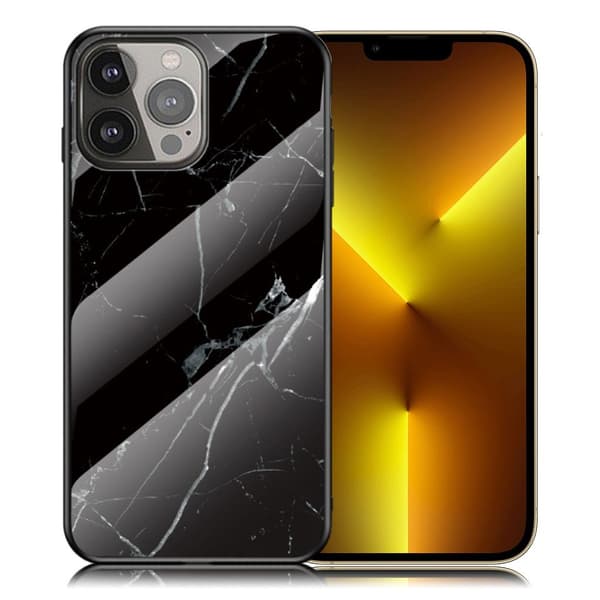 Fantasy Marmor iPhone 13 Pro Max skal - Svart Marmor Svart