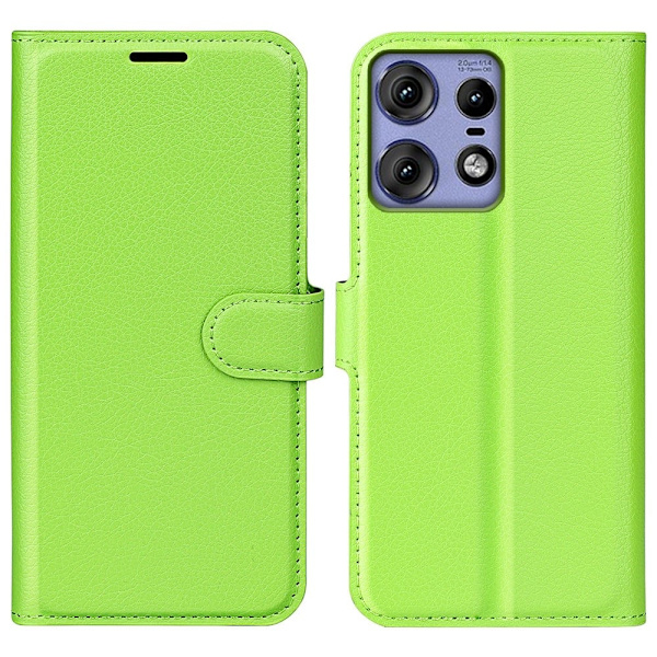 Klassisk Motorola Edge 50 Pro flip etui - Grøn Green