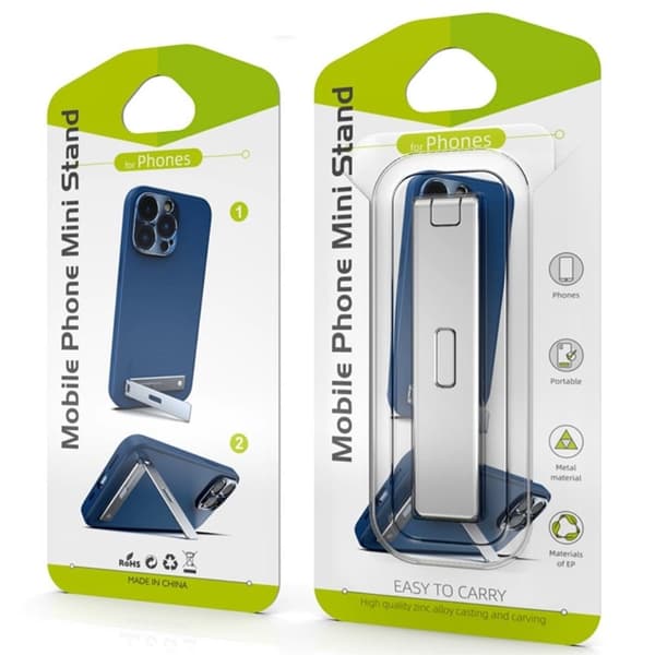 Universell mini magnetisk telefonholder i aluminium - Sølv Silver grey