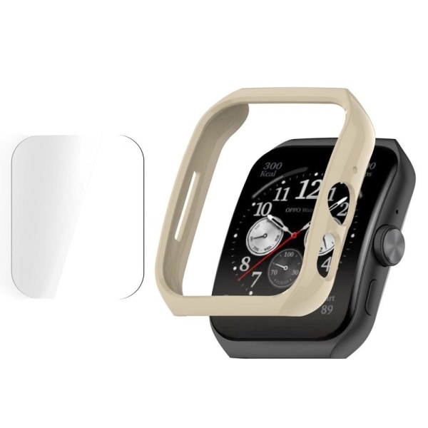 Oppo Watch 3 Pro cover with screen protector - Ivory White Vit