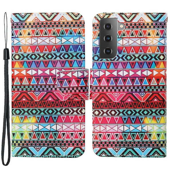Wonderland Samsung Galaxy S22 Plus Läppäkotelo - Ethnic Pattern Multicolor