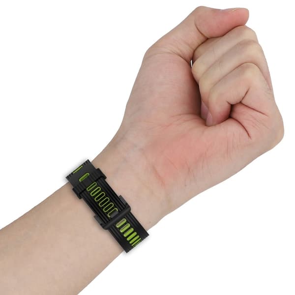 20mm Universal kaksivärinen silikoni ranneke - Musta / Lime Black
