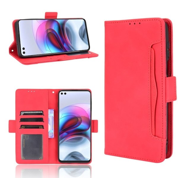 Modern-styled Læder Pung Etui til Motorola Moto G100 / Edge S - Rød Red