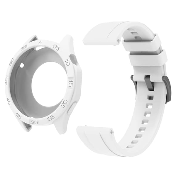 Huawei Watch GT 4 46mm silikonerem med urkasse - Hvid White
