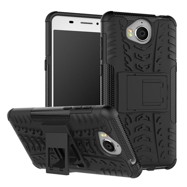 Huawei Y6 (2017) Unikt skal med kickstand - Svart Svart