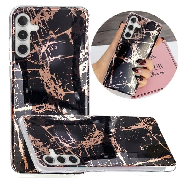 Deco Samsung Galaxy A54 Etui - Electroplated Sort Marmor Black