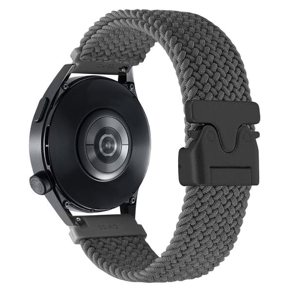 22 mm universal håndledsrem faldskærmsspænde nylon flettet smart urrem - Grå Silver grey