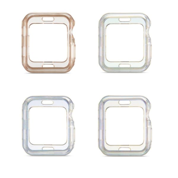 Apple Watch Series 3/2/1 38mm transparent glitter TPU-skal - Transparent Rosa Rosa