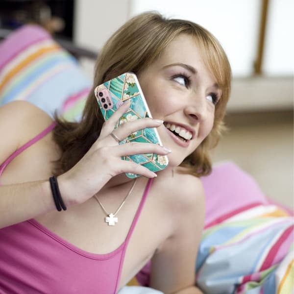 Marble Motorola Moto G20 / G30 / G10 Etui - Blå Blomster Blue