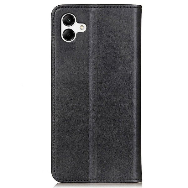 Lompakko-style Aitoa Nahkaa Läppäkotelo For Samsung Galaxy A04e - Musta Black