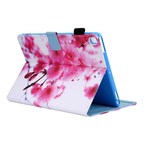 Cool Mønstret Lær Flippetui til iPad (2018) - Plum Blossom Pink