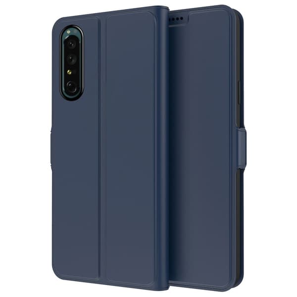 Glatt og tynt premium PU-skinnetui for Sony Xperia 1 II - Blå Blue