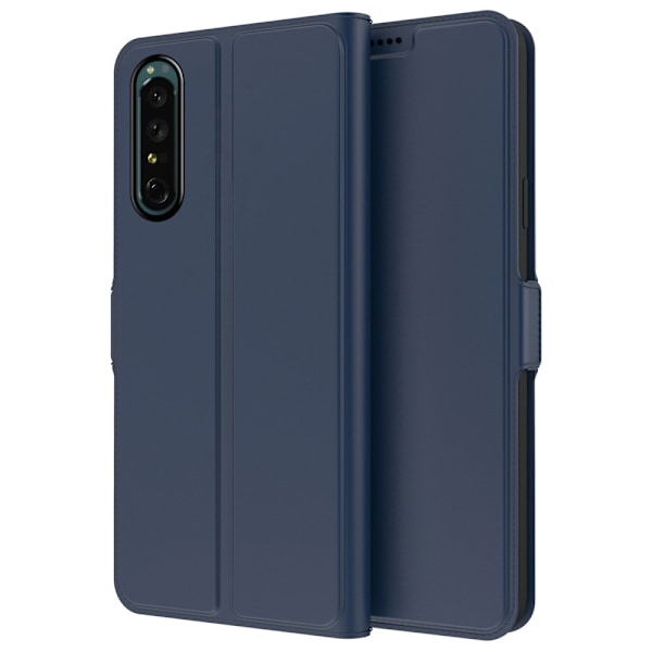 Smidigt och tunt PU-läder Sony Xperia 1 II fodral - Blå Blå