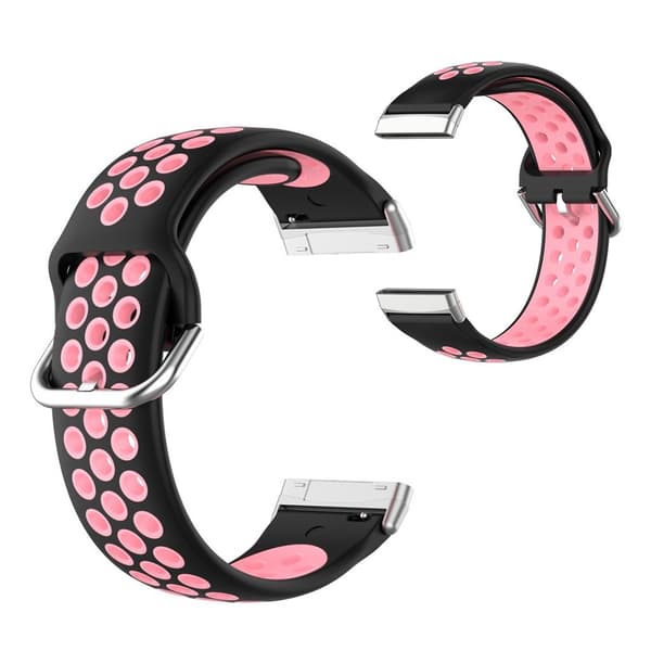 Fitbit Sense / Versa two-tone silicone watch band - Black / Pink Rosa