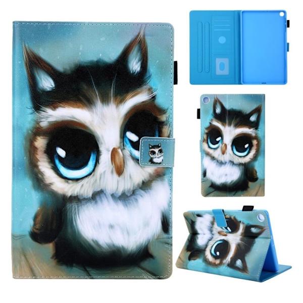 Samsung Galaxy Tab A 10.1 (2019) supreme mønster læder flip etui - Ugle Multicolor