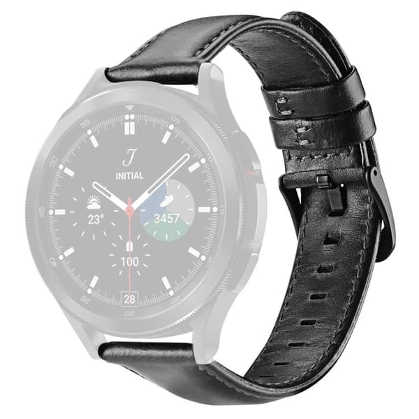 22mm DUX DUCIS Universal nahkakellon hihna - Musta Black