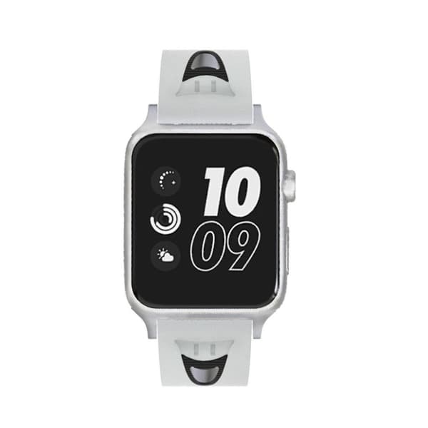 Apple Watch Series 4 44mm klockarmband med leende ansikte i silikon - Vit Vit