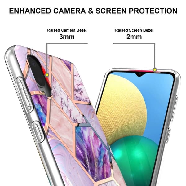 Marble Samsung Galaxy M02 / A02 Etui - Lyselilla Purple