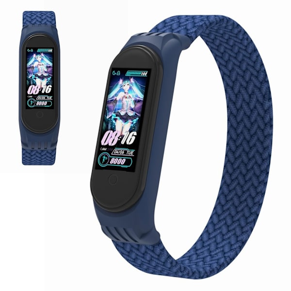Xiaomi Mi Band 5 / 4 / 3 stylish nylon watch strap - Blue / Size: S Blå