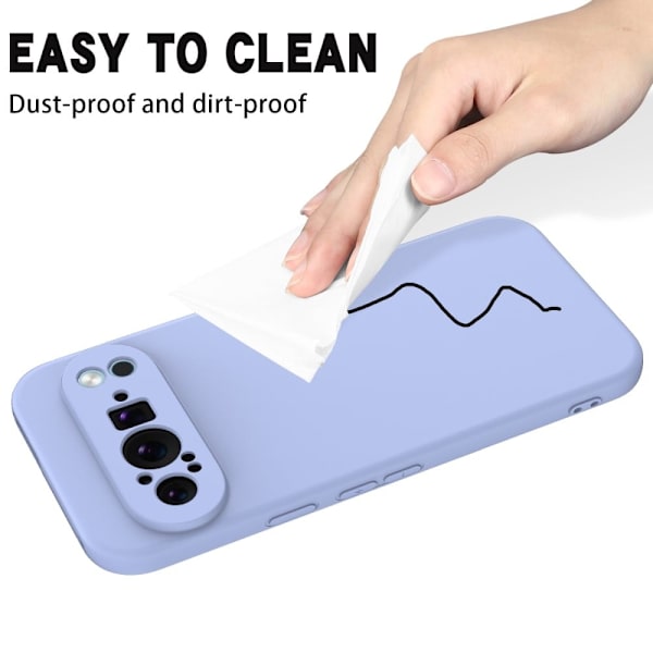 Matte Liquid Google Pixel 9 silikone cover - Lilla Purple
