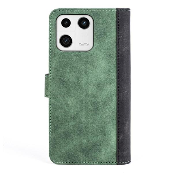 Kaksivärinen nahkainen läppäkotelo Xiaomi 13 - Vihreä Green