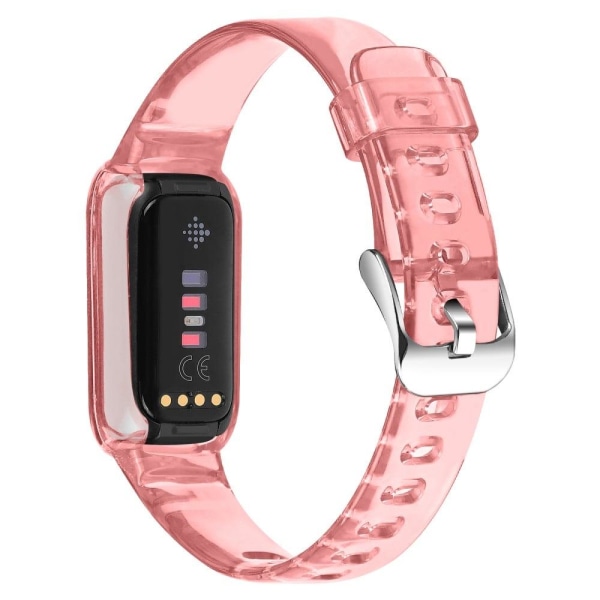 Fitbit Luxe clear silicone watch strap - Transparent Pink Rosa