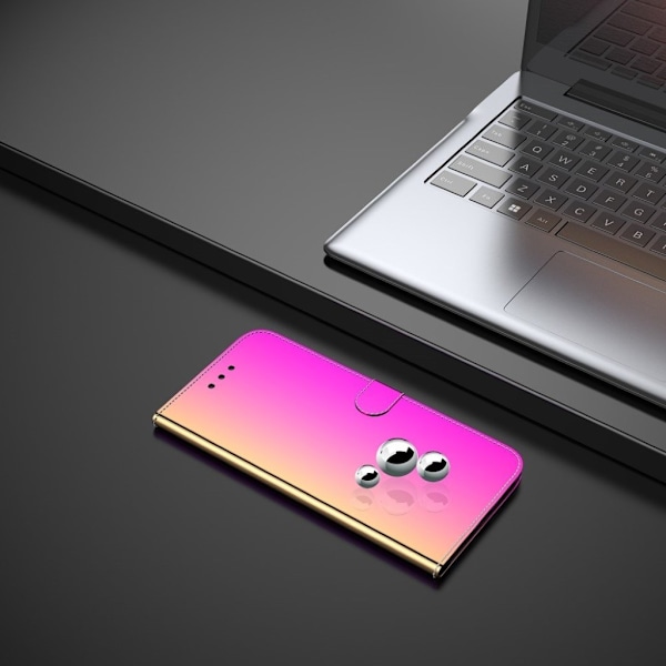 Mirror Xiaomi Redmi 9 Flip etui - Lyserød Pink