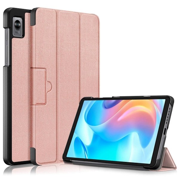 Tri-fold läderfodral för Realme Pad Mini - Roséguld Rosa