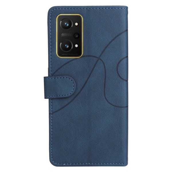 Textured Nahkakotelo With Strap For Realme Gt Neo 3t / Gt Neo2 - Blue