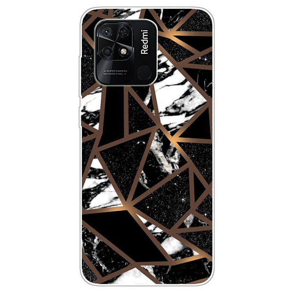 Marble Xiaomi Redmi 10C Suojakotelo - Black Tile Fragments Black
