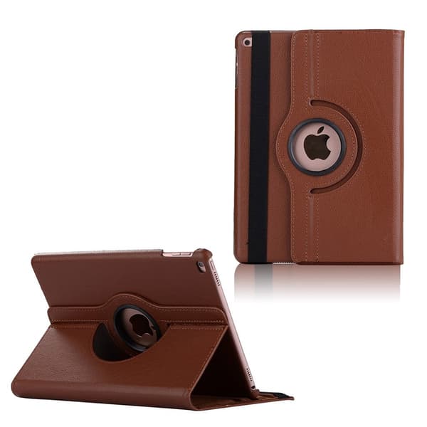 iPad (2017) Litchi Korn Roterende PU Lær Etui - Brun Brown