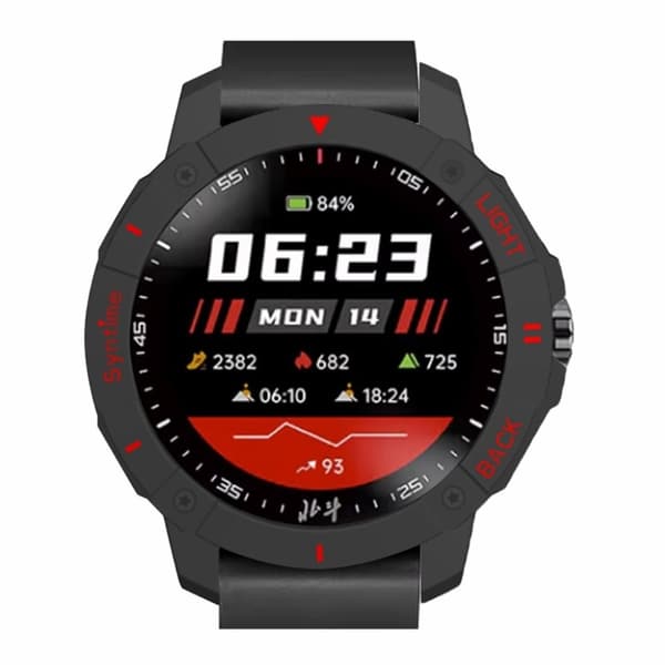 Syntime 2 / 2 Pro hårdt urhus med udhulet, ridsefast rammeovertræk - Sort + Rød Black
