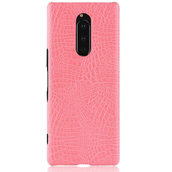 Sony Xperia XZ4 krokotiili pintainen nahkainen suojakotelo - Pin Pink