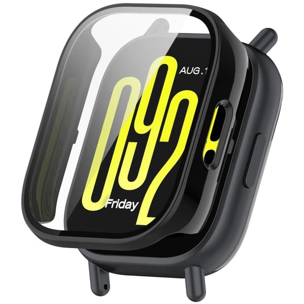 Xiaomi Redmi Watch 5 Active Bump Resistant Cover Watch Frame Case karkaistulla lasisella suojakalvolla - Musta Black