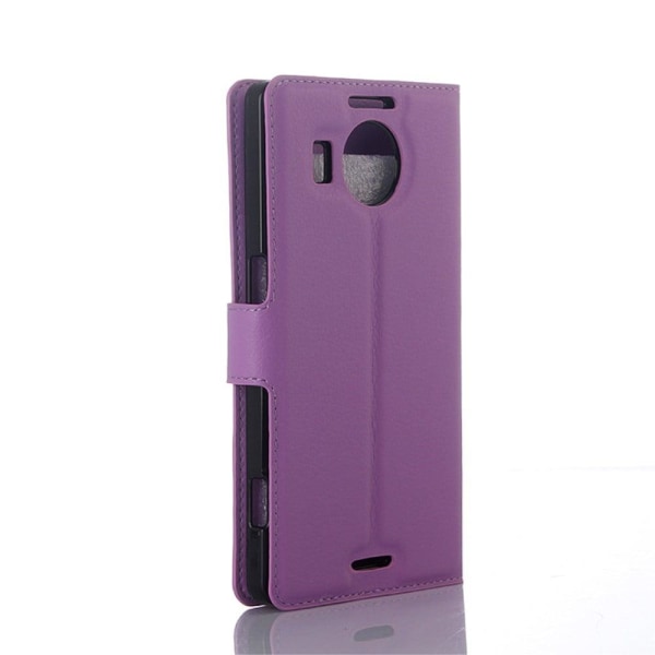 Jensen læder-etui med stander og kortholder til Microsoft Lumia Purple