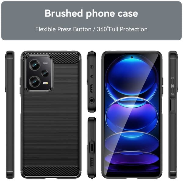 Carbon Flex Etui Xiaomi Redmi Note 12 Pro - Svart Black