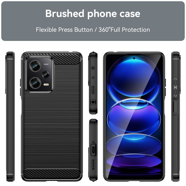 Carbon Flex Xiaomi Redmi Note 12 Pro skal - Svart Svart