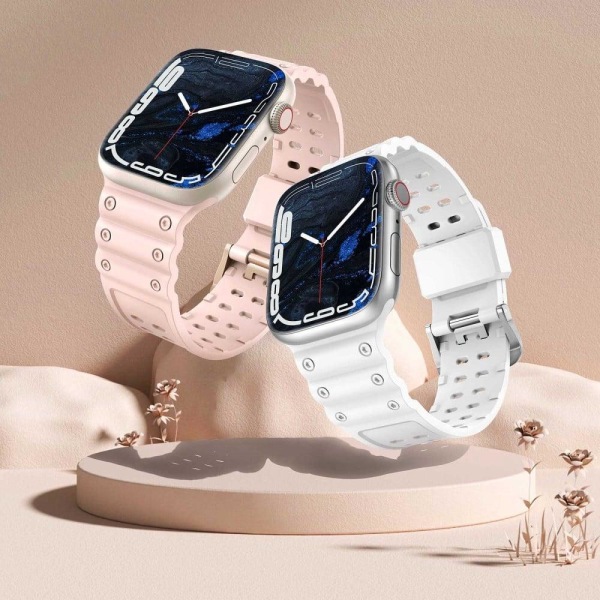 Apple Watch Series 8 (45 mm) / Watch Ultra silikoneurrem med to Pink