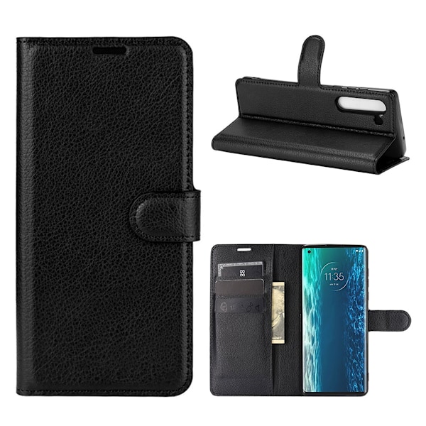 Classic Motorola Edge flip etui - sort Black