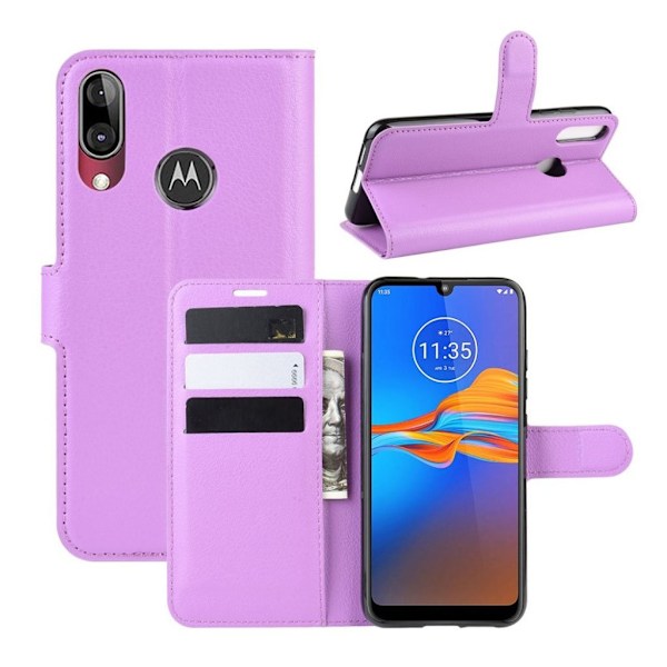 Classic Motorola Moto E6 Plus flip kotelot - Violetti Purple
