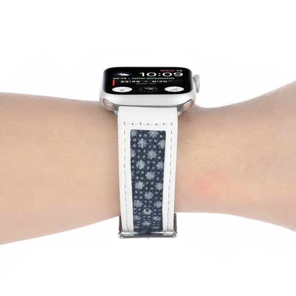 Apple Watch Series 8 (41mm) läderarmband i canvas - Vit / Vit Vit