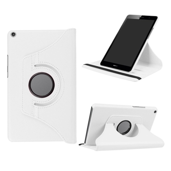 Huawei MediaPad T3 8.0 Etui med 360 grader roterende stand - Hvid White