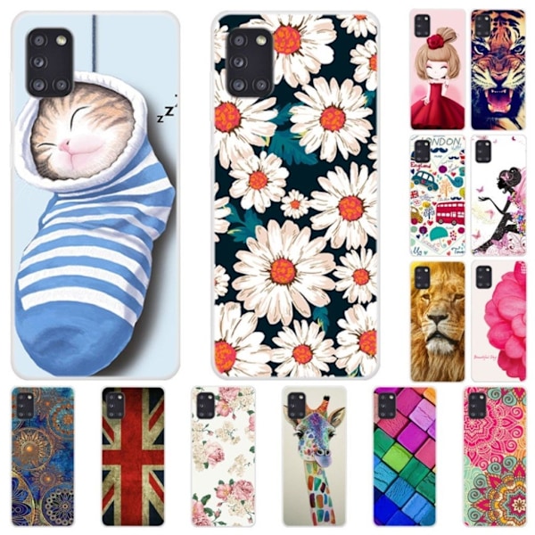 Deco Samsung Galaxy A31 Cover - Hvide Blomster White