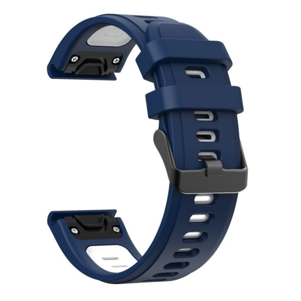 Dual color silicoone urrem til Garmin-ur - Midnatsblå / Hvid Blue